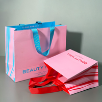 Custom Printed Brown Craft Paper Luxury Customizable Size Paperboard Shopping Bags Ribbon Handles Eco-Friendly Lamination