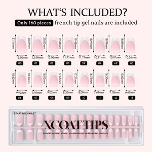 XCOATTIPS Faux Ongles Réutilisables en Gros, Courts, Forme Cercueil, Couverture Complète, French Manucure, en Gel Souple, à Coller, Fournisseur - Product Image 6