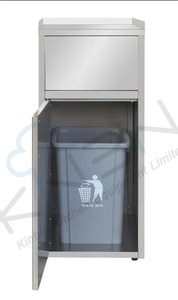 Station de collecte des déchets commerciaux en acier inoxydable 304 |   Armoire à déchets dissimulée avec plan de travail pour cuisine de restaurant - Product Image 2