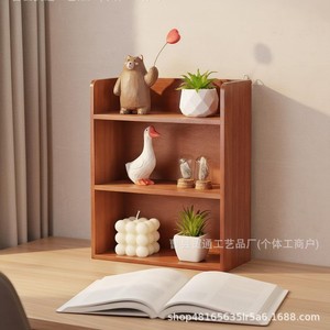 Wooden Wall Mounted <b>Shelf</b> 3 Tier Rectangle Storage <b>Rack</b> For Desktop Plant Decor Organizer Natural Wood Color - Product Image 5