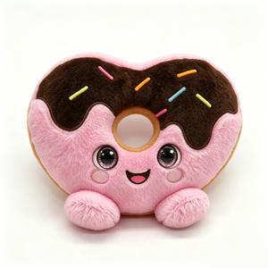 Peluche donut personnalisée, peluche donut en forme de cœur, peluche alimentaire, animal en peluche dessert - Product Image 3