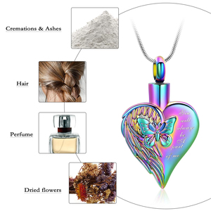 Kremasyon takı külleri için kelebek kalp Urn kolye kadınlar için Memorial Human anıt kolye asılı insan külleri için - Product Image 4