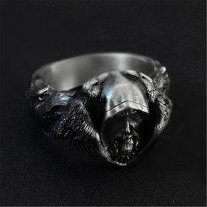 Nordische Mode Vintage Herren Wikinger Fenrir <span class=keywords><strong>Wolf</strong></span> Odins Rabe Punk <span class=keywords><strong>Ring</strong></span> Amulett Schmuck Geschenk - Product Image 2