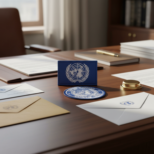 Écusson en tissu laser rond des Nations Unies pour manteaux, sacs, chapeaux tactiques - Écusson brodé réfléchissant IR qui brille dans le noir à coudre - Product Image 2