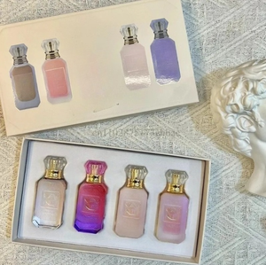 Perfume árabe al por mayor de Dubái, caja de regalo con 4 botellas de 10 ml, moderno set de mini perfumes líquidos Eau de Parfum, aroma floral y frutal de larga duración. - Product Image 4