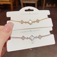 Bracelet porte-bonheur en argent et or Resoul, motif fleur à quatre feuilles, avec breloques délicates en cristal, bijoux romantiques pour mariage, cadeau pour femme