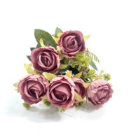 Décorations de table de Noël élégantes en forme de rose thé, accessoires de photographie de fleurs artificielles de style nordique luxueux et romantique