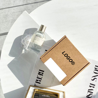 Emballage cosmétique personnalisé avec logo, flacon de parfum de luxe en verre givré avec pompe pulvérisatrice, vide, 30 ml, 50 ml, 100 ml avec boîte