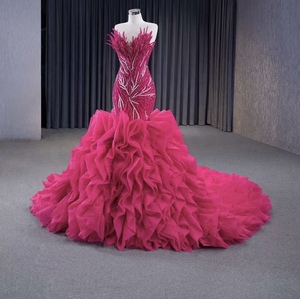 Vestido de Novia de Tul Blanco con Cuentas de Rosa, Elegante y Lujoso, Sin Mangas, para Mujer, 2025 - Product Image 5