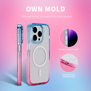 Coques <span class=keywords><strong>de</strong></span> <span class=keywords><strong>téléphone</strong></span> transparentes antichoc magnétiques avec chargeur sans fil en TPU+PC+TPE, prix d'usine, pour - Product Image 3