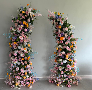 Y-F011 Wholesale Cloth 8ft X 8ft Roll up <strong>Flower</strong> <strong>Wall</strong> Backdrop Colorful Wild <strong>Flower</strong> <strong>Wall</strong> <strong>Panel</strong> for Wedding Event Decoration - Product Image 5