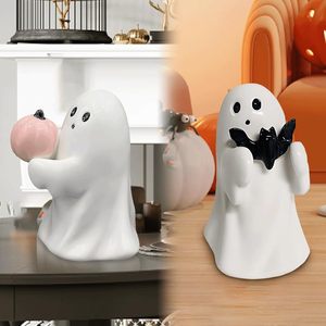 ตุ๊กตาผีฮาโลวีนขนาด 4.5 นิ้ว ทำจากเรซิ่น ตกแต่งด้วยค้างคาวและฟักทอง สำหรับตกแต่งบ้าน สำนักงาน ภายในและภายนอกอาคารในวันฮาโลวีน - Product Image 3