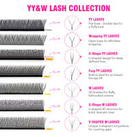 Extensiones de Pestañas Hechas a Mano TDANCE, Estilo YY Natural Clásico, con Retención Significativamente Más Larga y Acabado Impecable