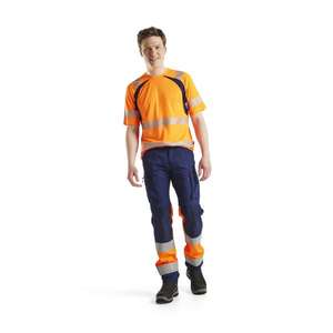 BLAKLADER - 339710135389XL Camiseta con protección UV Hi-Vis Naranja/Azul marino-EAN 7330509655283 ROPA DE TRABAJO DE LA HI-VIS - Product Image 3