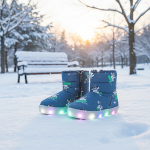 OZKIZ Korean Style Bear Boots for Boys 2-6 Years Kids' Winter Fashion with Lighted Feature Synthetic Upper Material Wholesale - Product Image 3