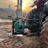 Pompe à eau agricole à moteur diesel de 70 chevaux, entraînée par un arbre de transmission de tracteur, pour arrosage.