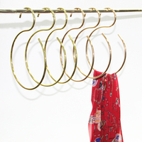 Cintres en métal doré circulaire en forme de S nordique Simple ceinture cravate foulards Hijab cintre organisateur de stockage écharpe cintre