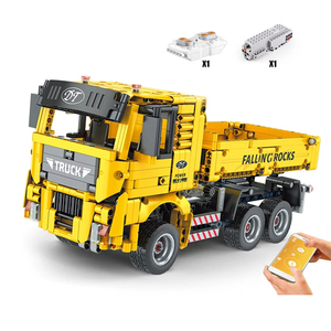 Mould <span class=keywords><strong>King</strong></span> 15025 MOC-39048 <span class=keywords><strong>Camion</strong></span> à <span class=keywords><strong>benne</strong></span> basculante RC électronique Modèle d'ingénierie Briques en plastique DIY Jouets de construction pour enfants - Product Image 1