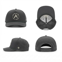 Gorras Deportivas de Poliéster Personalizadas al por Mayor con Logotipo Bordado, Gorra de Béisbol de 5 Paneles Curvados de Alta Calidad con Orificios Cortados con Láser