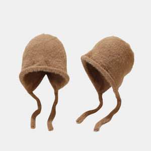 Winter Warm <span class=keywords><strong>Cat</strong></span> Ears Beanie 3D bestickte Baotou Strick mütze mit Gehörschutz für Strand und Business - Product Image 3