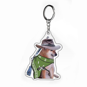 <span class=keywords><strong>Cheems</strong></span> Niedlicher Lustiger Rotkäppchen-Anhänger Schlüsselanhänger Bestseller Acryl D-förmiger Hunde-Chihuahua-Akita-Schlüsselanhänger - Product Image 3