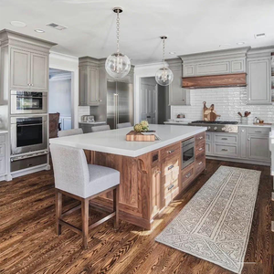 Cổ Điển Châu Âu Trung Thành Thiết Kế Nhà Bếp Tủ Giá Tốt Rắn Nhà Bếp Bằng Gỗ Shaker Cửa Bền Không Thấm Nước Tủ - Product Image 1