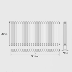 BODE radiatore tradizionale a 2 colonne con Design decorativo in acciaio dolce nero BODE - Product Image 6
