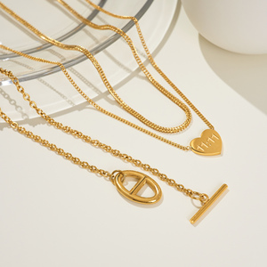 Myneck oro placcato 18K collana ciondolo in acciaio inox Design unico stella cibernetica per l'autunno 2024 nuovo amore 11 & 11 regalo - Product Image 3