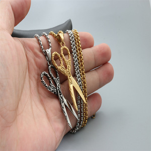 yunnique Scissors Pendant Necklace Stainless Steel Fashionable Silver White Unisex Gift Jewelry - Product Image 3