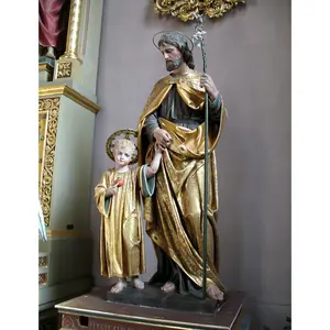 China Supplier Art Decor Resin Craft Fiberglass Saint Joseph Little Jesus Statue