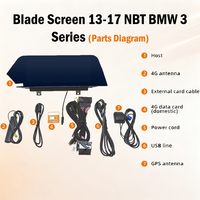 Pantalla de Navegación HD Estilo Blade de 10.25 Pulgadas para BMW Serie 3/4 2013-2017 con Sistema NBT, CarPlay y Android Auto Inalámbricos, Bluetooth