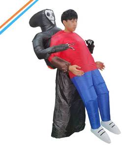 Meshin Christmas Cartoon Doll Dress up As a Skull Party Demon <b>Inflatable</b> Plush Material Adult Size Unisex <b>Costume</b> - Product Image 1