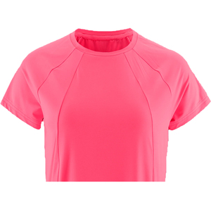 Camiseta de Manga Corta con Cuello Redondo, Estilo Urbano, Ecológica, Transpirable, para Mujer, Bordada, de Algodón Orgánico Sólido - Product Image 4