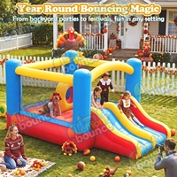 Château gonflable pour enfants 4x3m, très demandé, avec double toboggan, idéal pour la location événementielle, les festivals et les fêtes de jardin