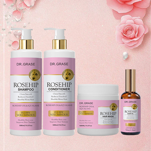 <span class=keywords><strong>Champú</strong></span> y Acondicionador Reparador de Cabello Dañado con Aceite de Rosa Mosqueta Sin Sulfatos de Marca Privada - Product Image 1