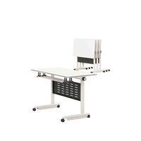Bureau d'étude, de formation et de conférence moderne en métal, combinable, empilable et pliable, pour la maison, le bureau et l'hôtel