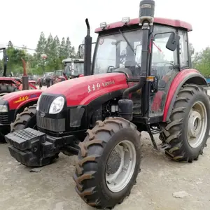Kullanılan tekerlekli traktör yto lx904 90hp 4x4wd fiat motor küçük kompakt tarım çiftlik makine teçhizatı ön yükleyici