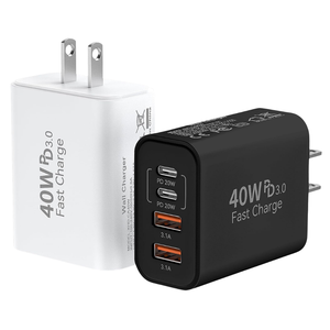 Adaptador USB <span class=keywords><strong>C</strong></span> de 40W con Cuatro Puertos y Carga Rápida PD, Ecológico, Resistente al Fuego, para Oficina Profesional y Vida Sostenible - Product Image 1