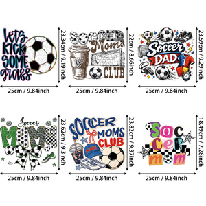 Impressions DTF par transfert thermique HONGCAI pour la famille, le sport et le football, 6 pièces, motifs maman et <span class=keywords><strong>papa</strong></span> footballeurs, pour T-shirts, sweat-shirts et vêtements DIY - Product Image 3