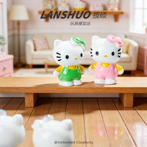 Figura de Resina de Hello Kitty Lanshuo, Muñeca de Dibujos Animados en Miniatura, Decoración para el Hogar, Resina Plástica, Set de Joyería DIY - Product Image 1