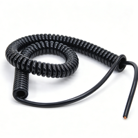 Cable Espiral Industrial de TPU con Acabado Mate o Brillante, Cable Eléctrico Flexible en Espiral, Longitud Personalizada y Alta Elasticidad