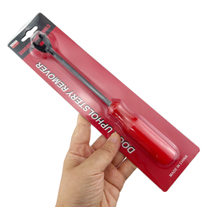 Outil de démontage de clips de sellerie automobile 6 pouces, levier de déclenchement rapide pour panneaux de porte de voiture, poignée antidérapante rouge, outil manuel de retrait de rivets en plastique - Product Image 1