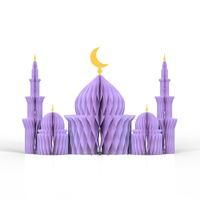 Ensemble de décorations pour l'Aïd Ramadan, ornements islamiques, lanternes en papier 3D biodégradables, magnétiques, légères, écologiques pour la maison