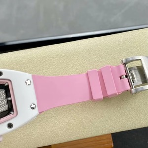 Montre mécanique de luxe élégante 0701 en céramique blanche ajourée pour femme avec cadran étoilé incrusté de diamants, cadeau de banquet - Product Image 6