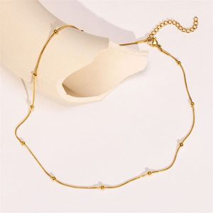 Collar de Cadena con Cuentas de Acero Inoxidable y Oro, Joyería Personalizada Popular - Product Image 4