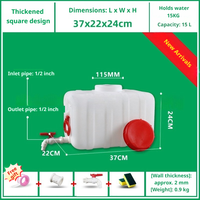 Seau de stockage d'eau en plastique HDPE de qualité alimentaire, carré horizontal, épaissi, 15-200L, robuste, avec poignée ergonomique pour usage domestique et potable