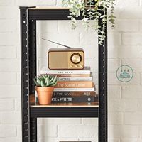 Étagère d'angle industrielle robuste en fer et bois, réglable, à 5 ou 6 niveaux, pour salon