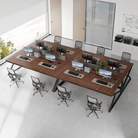 Bureau moderne pour 2 personnes industriel métal bois double moniteur PC bureau d'ordinateur de jeu pour bureau à domicile chambre à coucher salon