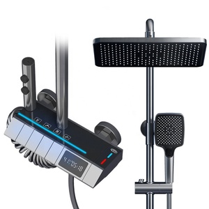 Set <span class=keywords><strong>Doccia</strong></span> Termostatico con Display Digitale Nero Opaco, Sistema <span class=keywords><strong>Doccia</strong></span> a Pioggia di Lusso con Tasti Stile Pianoforte per Progetti Alberghieri e Appartamenti - Product Image 3