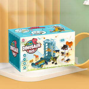 Voiture éducative en plastique de stockage de bus de dinosaure portatif déformable de dessin animé pour des garçons enfants apprenant le jouet de parc animalier - Product Image 4